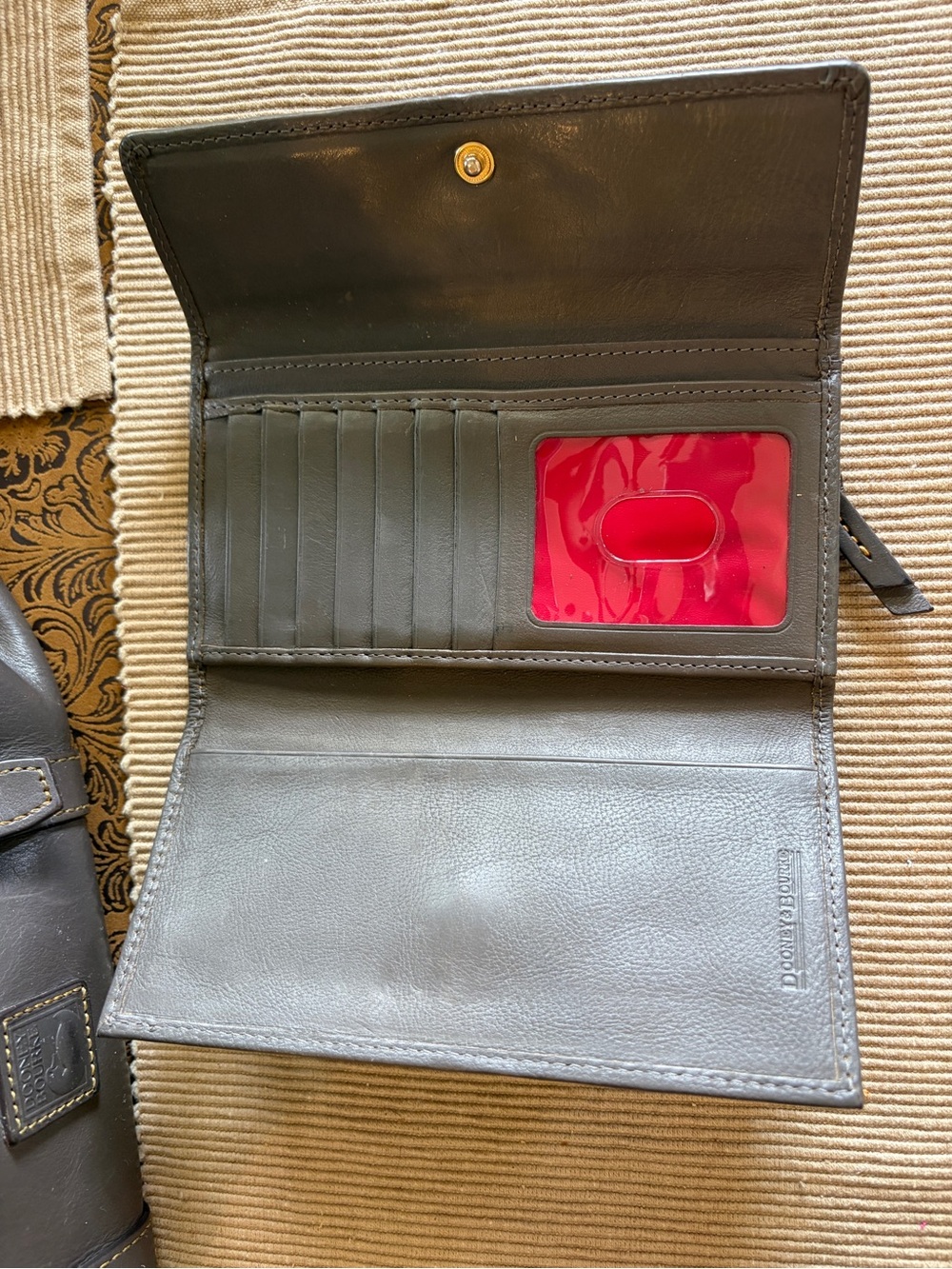 Dooney & Bourke Dark Brown Leather Satchel with Matching Wallet - Picture 4 of 6